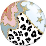 20MM Pretty Leopard print pattern Print glass snaps buttons  DIY jewelry