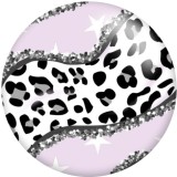 20MM Pretty Leopard print pattern Print glass snaps buttons  DIY jewelry