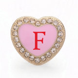 20MM love Metal 26 letters snap button charms