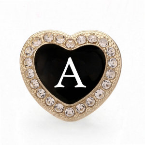 20MM love Metal 26 letters snap button charms