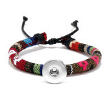 20MM Snaps button jewelry wholesale Ethnic Disturbance Simi Yafeng Colorful Wax Rope Bracelet
