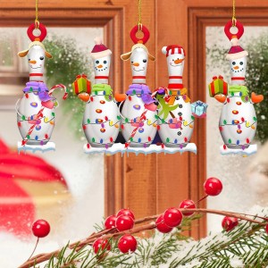 Christmas bowling snowman acrylic pendant Christmas day car interior decoration pendant