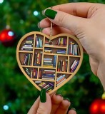 Love bookshelf pendant Heart ornaments pendant for book lovers