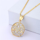 Mother's Day MAMA Pendant Necklace Mother's Day Gift Bronze Zircon Necklace star