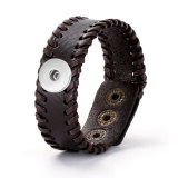 20MM Snaps button jewelry wholesale Woven antique leather bracelet