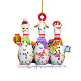 Christmas bowling snowman acrylic pendant Christmas day car interior decoration pendant
