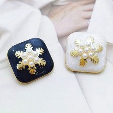 23MM Metal square oil pearl snap button charms