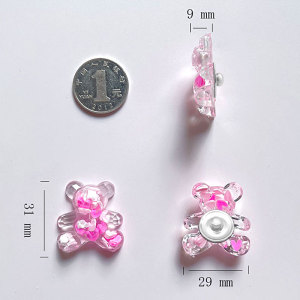 20MM snap button charms Diy acrylic solid candy color bear