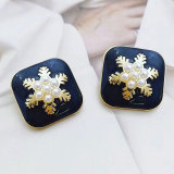 23MM Metal square oil pearl snap button charms