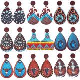 Western Jeans Make Old style Farm Cattle Ranch Style Wooden Earrings Printed on Both Sides