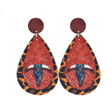 Western Jeans Make Old style Farm Cattle Ranch Style Wooden Earrings Printed on Both Sides