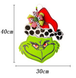 Christmas decorations Wooden doorplate The Grinch garland
