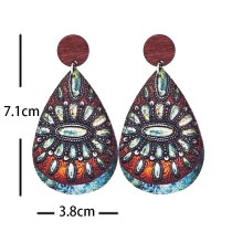 Western Jeans Make Old style Farm Cattle Ranch Style Wooden Earrings Printed on Both Sides