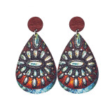 Western Jeans Make Old style Farm Cattle Ranch Style Wooden Earrings Printed on Both Sides