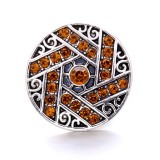 20MM Brown Crystal Rhinestone Owl flower design Rhinestone enamel Metal snap button charms