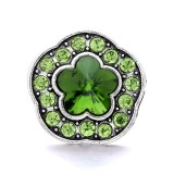 20MM green design Rhinestone enamel Metal snap button charms