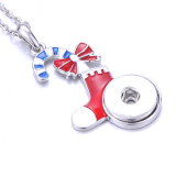 Christmas Metal Pendant 60CM Necklace for 20mm Snaps button jewelry wholesale