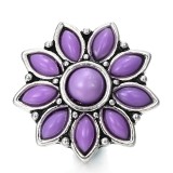 20MM purple design Rhinestone enamel Metal snap button charms