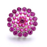 20MM green purple pink design Rhinestone enamel Metal snap button charms