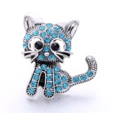 20MM blue design Rhinestone enamel Metal snap button charms