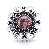 20MM Brown Crystal Rhinestone Owl flower design Rhinestone enamel Metal snap button charms