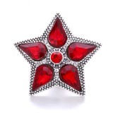 20MM red design Rhinestone enamel Metal snap button charms