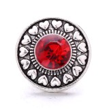 20MM red design Rhinestone enamel Metal snap button charms