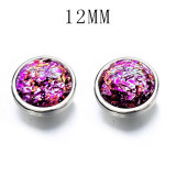 12mm Resin oval stone like color DIY snap button charms