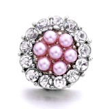 20MM green purple pink design Rhinestone enamel Metal snap button charms