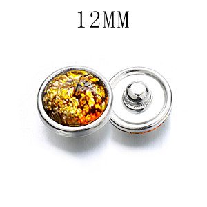 12mm Resin oval stone like color DIY snap button charms