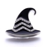 20MM black design Rhinestone enamel Metal snap button charms