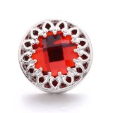 20MM red design Rhinestone enamel Metal snap button charms