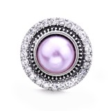 20MM green purple pink design Rhinestone enamel Metal snap button charms
