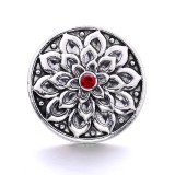 20MM red design Rhinestone enamel Metal snap button charms