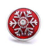 20MM red design Rhinestone enamel Metal snap button charms