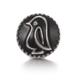 20MM black design Rhinestone enamel Metal  snap button charms