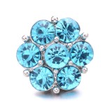 20MM blue design Rhinestone enamel Metal snap button charms