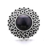 20MM black design Rhinestone enamel Metal snap button charms