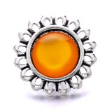 20MM yellow design Rhinestone enamel Metal snap button charms