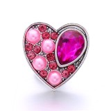 20MM green purple pink design Rhinestone enamel Metal snap button charms