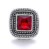20MM red design Rhinestone enamel Metal snap button charms