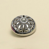 23MM Metal hollow inlaid diamond snap button charms
