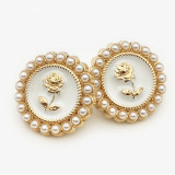 20MM Metal Pearl rose snap button charms