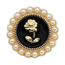 20MM Metal Pearl rose snap button charms