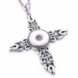 cross Metal Pendant 60CM Necklace for 20mm Snaps button jewelry wholesale