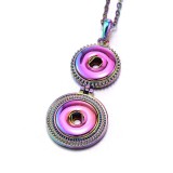 Colorful alloy Metal Pendant 60CM Necklace for 20mm Snaps button jewelry wholesale