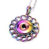 Colorful alloy Metal Pendant 60CM Necklace for 20mm Snaps button jewelry wholesale