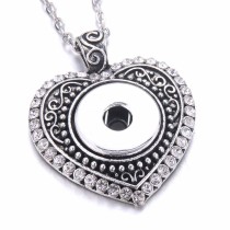 Valentine's Day  love Metal Pendant 60CM Necklace for 20mm Snaps button jewelry wholesale