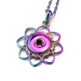 Colorful alloy Metal Pendant 60CM Necklace for 20mm Snaps button jewelry wholesale