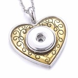 Valentine's Day  love Metal Pendant 60CM Necklace for 20mm Snaps button jewelry wholesale